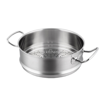 Stainless Steel Cookware Set with Brown Lid